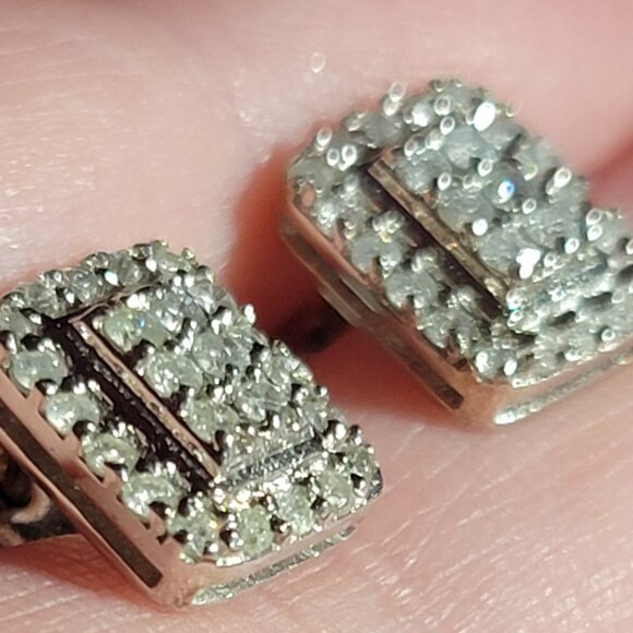 White Diamond Ring, (Size 6 & 1ctw) & White Diamond Earring 1.5ctw Set - Picture 9 of 10